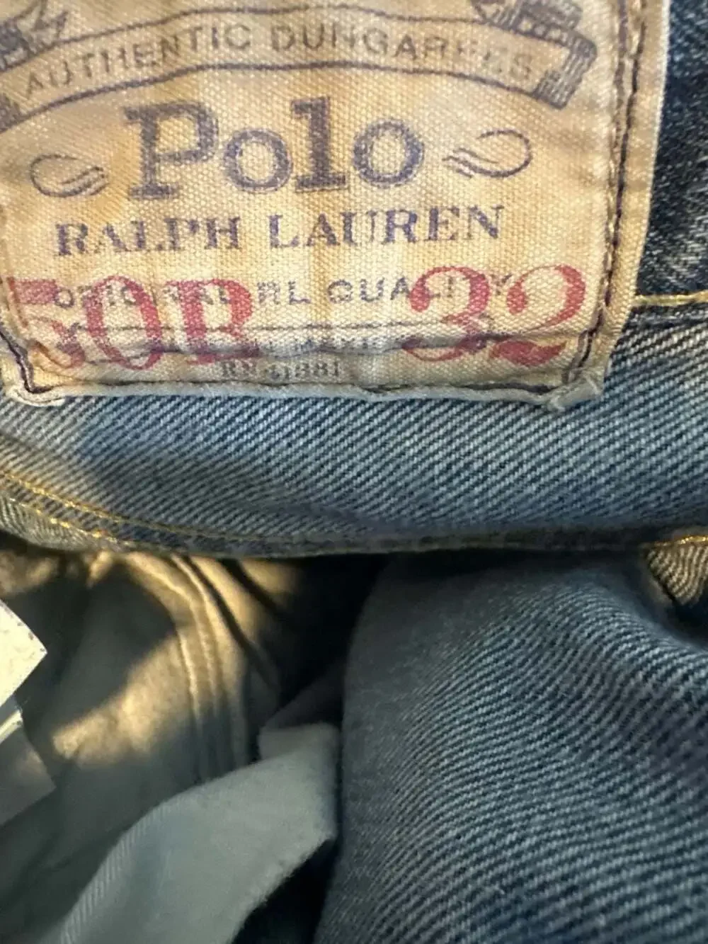 Vintage Polo Ralph Lauren 50B/32 Cutoff Denim Jeans Size 50x28